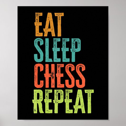 eat Sleep Chess Repeat Master Coach Legend Poster (Vorne)