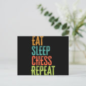 eat Sleep Chess Repeat Master Coach Legend Postkarte (Stehend Vorderseite)