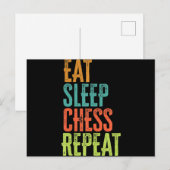 eat Sleep Chess Repeat Master Coach Legend Postkarte (Vorne/Hinten)