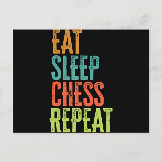 eat Sleep Chess Repeat Master Coach Legend Postkarte (Vorderseite)