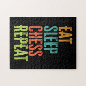 eat Sleep Chess Repeat Master Coach Legend Puzzle (Horizontal)