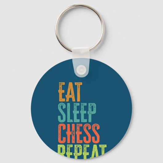 eat Sleep Chess Repeat Master Coach Legend Schlüsselanhänger (Vorderseite)