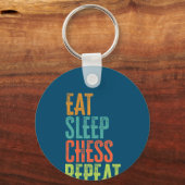 eat Sleep Chess Repeat Master Coach Legend Schlüsselanhänger (Vorderseite)