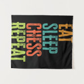 eat Sleep Chess Repeat Master Coach Legend Wandteppich (Vorderseite (Horizontal))