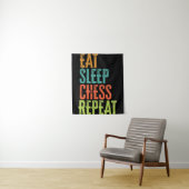 eat Sleep Chess Repeat Master Coach Legend Wandteppich (Beispiel)