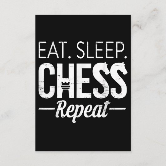 Eat Sleep Chess Repeat Player Board Kids Boy Game Begleitkarte (Vorderseite)