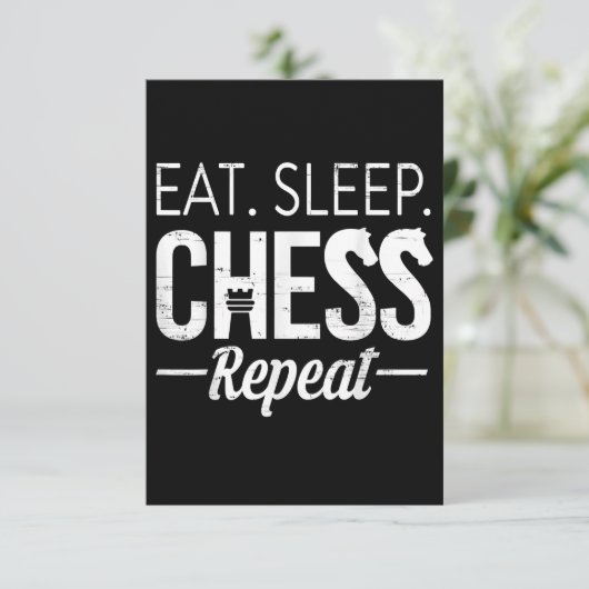 Eat Sleep Chess Repeat Player Board Kids Boy Game Begleitkarte (Stehend Vorderseite)