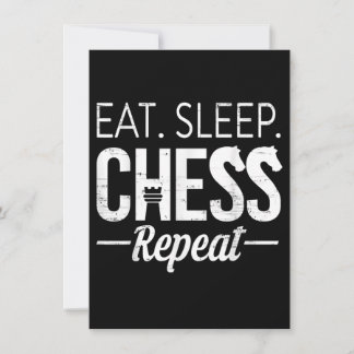 Eat Sleep Chess Repeat Player Board Kids Boy Game Einladung