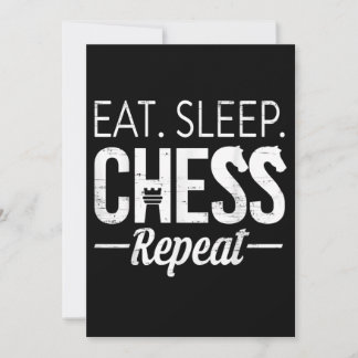 Eat Sleep Chess Repeat Player Board Kids Boy Game Einladung