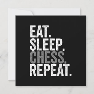 Eat Sleep Chess Repeat Player Board Kids Boy Game Einladung