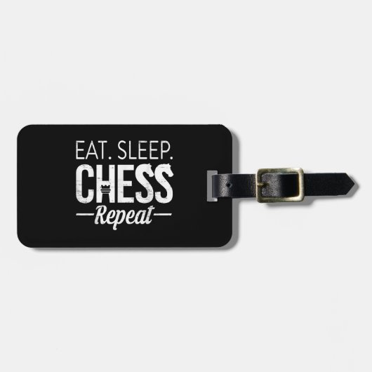Eat Sleep Chess Repeat Player Board Kids Boy Game Gepäckanhänger (Vorderseite horizontal)