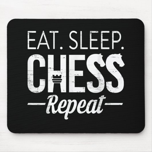 Eat Sleep Chess Repeat Player Board Kids Boy Game Mousepad (Vorne)