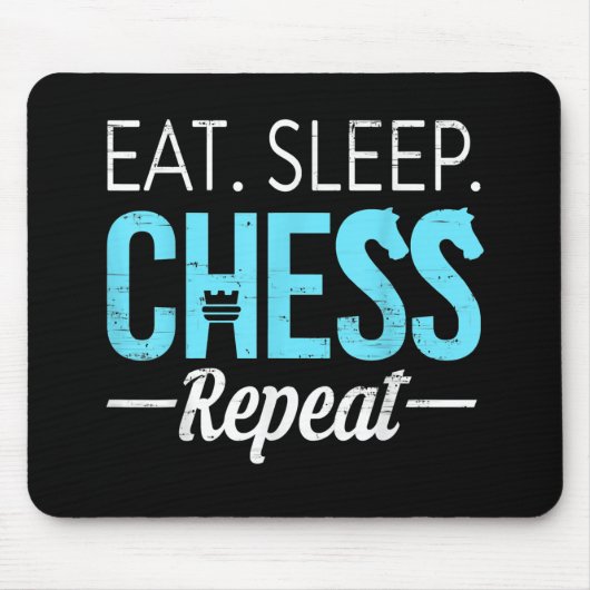 Eat Sleep Chess Repeat Player Board Kids Boy Game Mousepad (Vorne)
