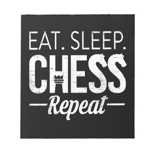 Eat Sleep Chess Repeat Player Board Kids Boy Game Notizblock (Vorderseite)