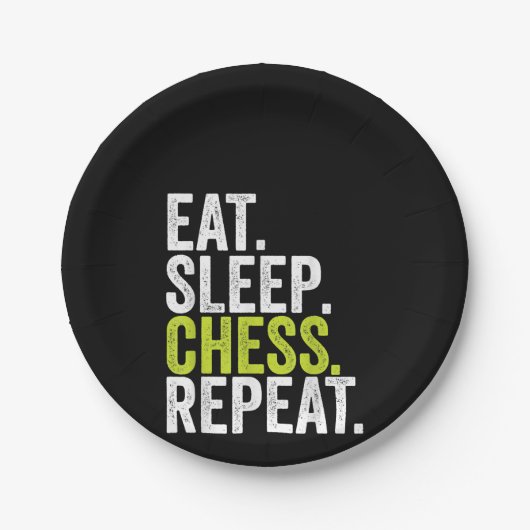 Eat Sleep Chess Repeat Player Board Kids Boy Game Pappteller (Vorderseite)