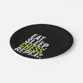 Eat Sleep Chess Repeat Player Board Kids Boy Game Pappteller (Schrägansicht)