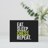 Eat Sleep Chess Repeat Player Board Kids Boy Game Postkarte (Stehend Vorderseite)