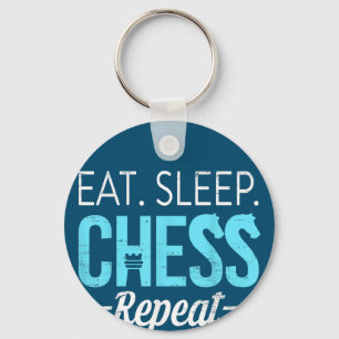 Eat Sleep Chess Repeat Player Board Kids Boy Game Schlüsselanhänger