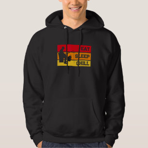 Eat Sleep Chill Wiederholung Eisfischerei Fischere Hoodie