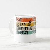 Eat Sleep Chipotle Repeat Funny Chipotle Pepper Kaffeetasse (Vorderseite Links)