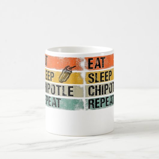 Eat Sleep Chipotle Repeat Funny Chipotle Pepper Kaffeetasse (Mittel)