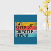 Eat Sleep Chitle Repeat Funny Chitle Vintage Karte (Gelbe Blume)