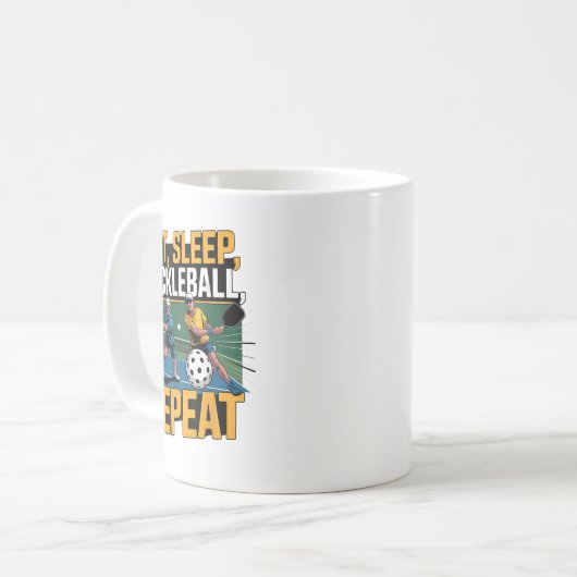 Eat Sleep Ckleball Repeat Funny Ckleball Player Kaffeetasse (Vorderseite Links)