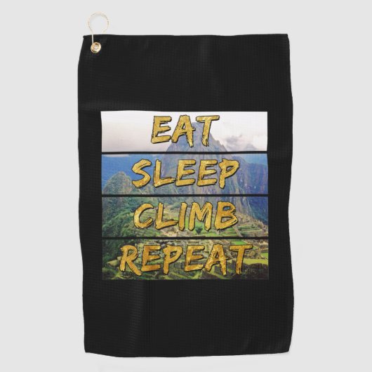Eat Sleep Climb Repeat - Machu Picchu, Peru Golfhandtuch (Vorderseite)