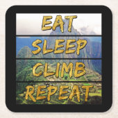 Eat Sleep Climb Repeat - Machu Picchu, Peru Rechteckiger Pappuntersetzer (Vorderseite)