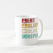 Eat Sleep Clog Repeat Funny Clogging Dancing Girls Kaffeetasse (VorderseiteRechts)