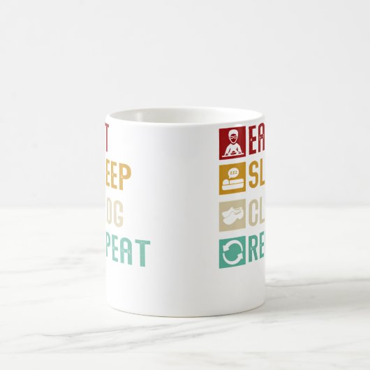 Eat Sleep Clog Repeat Funny Clogging Dancing Girls Kaffeetasse (Mittel)