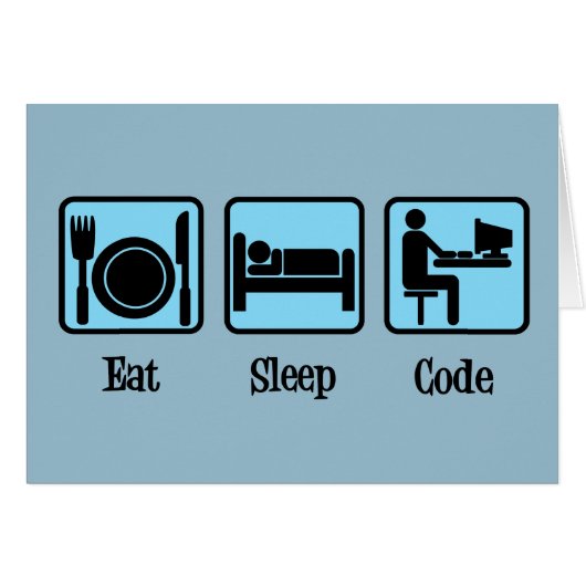 Eat Sleep Code Funny Computer Programmierung Card (Vorderseite (Horizontal))