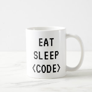 EAT SLEEP CODE Funny Quote Tasse für Programmierer