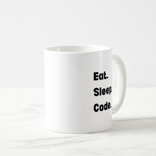 Eat Sleep Code Mug – Motivational Gift for Softwar Kaffeetasse (VorderseiteRechts)