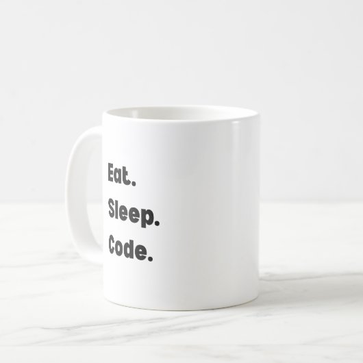 Eat Sleep Code Mug – Motivational Gift for Softwar Kaffeetasse (Vorderseite Links)