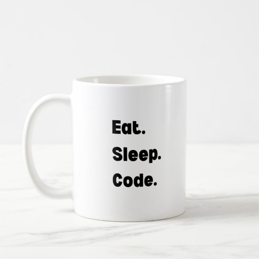 Eat Sleep Code Mug – Motivational Gift for Softwar Kaffeetasse (Links)