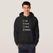 Eat Sleep Code Repeat Coding Coder Programmer Hoodie (Vorne ganz)