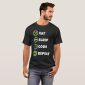 Eat Sleep Code Repeat Coding Coder Programmer T-Shirt (Vorne ganz)