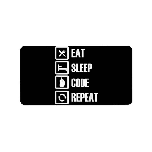 Eat Sleep Code Repeat Coding Programming Engineer Adressaufkleber (Vorne)