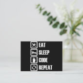 Eat Sleep Code Repeat Coding Programming Engineer Begleitkarte (Stehend Vorderseite)