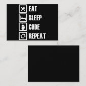 Eat Sleep Code Repeat Coding Programming Engineer Begleitkarte (Vorne/Hinten)