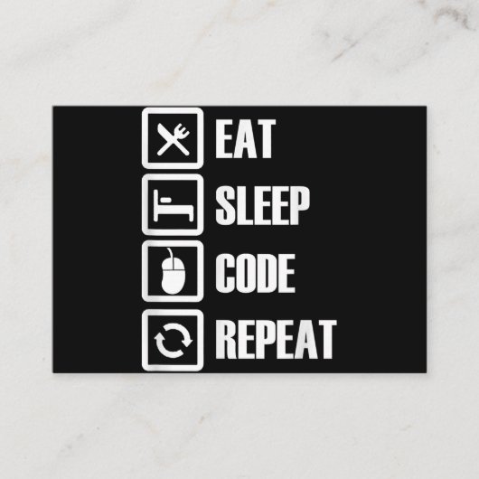 Eat Sleep Code Repeat Coding Programming Engineer Begleitkarte (Vorderseite)