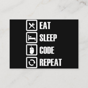 Eat Sleep Code Repeat Coding Programming Engineer Begleitkarte