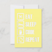 Eat Sleep Code Repeat Coding Programming Engineer Dankeskarte (Vorderseite)