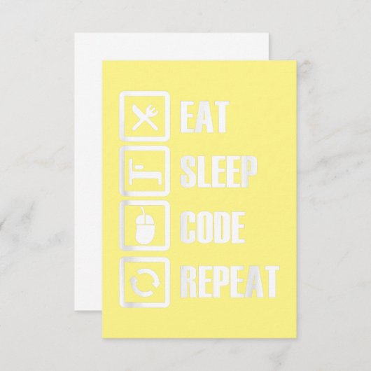 Eat Sleep Code Repeat Coding Programming Engineer Dankeskarte (Vorne/Hinten)