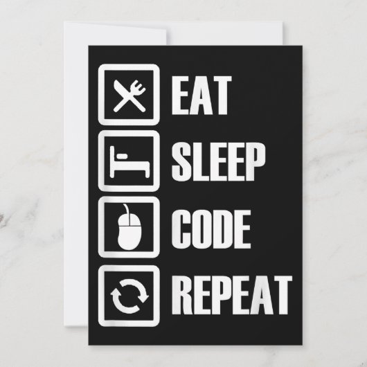 Eat Sleep Code Repeat Coding Programming Engineer Dankeskarte (Vorderseite)