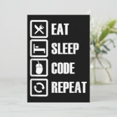 Eat Sleep Code Repeat Coding Programming Engineer Dankeskarte (Stehend Vorderseite)