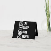 Eat Sleep Code Repeat Coding Programming Engineer Dankeskarte (Vorderseite)