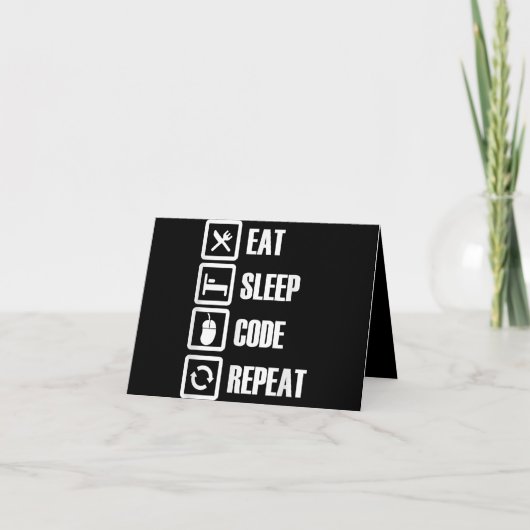 Eat Sleep Code Repeat Coding Programming Engineer Dankeskarte (Vorderseite)