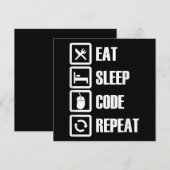 Eat Sleep Code Repeat Coding Programming Engineer Einladung (Vorne/Hinten)